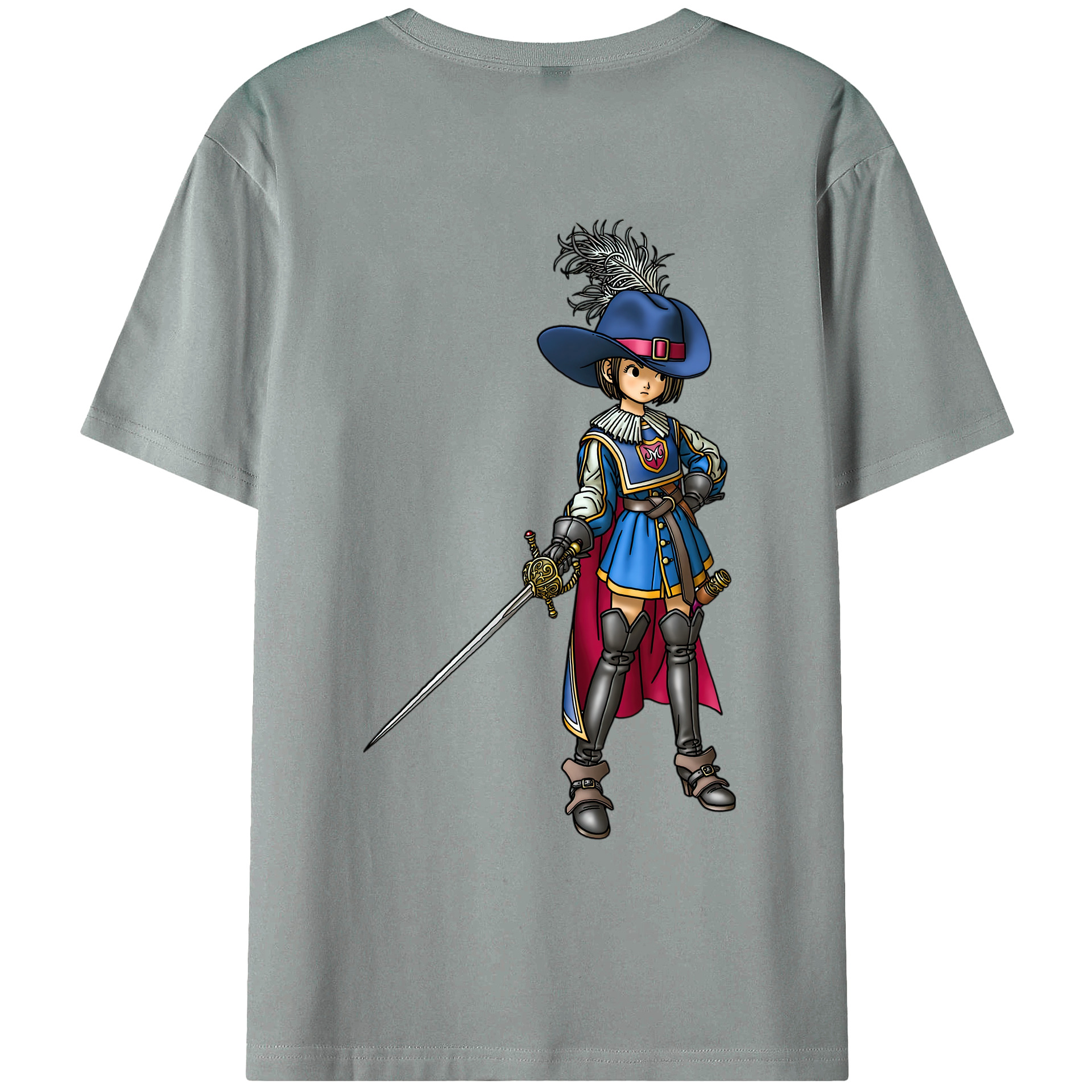 （画像用） ドラゴンクエスト Doragon Kuesuto Dragon Quest 綿100％ メンズ半袖Tシャツ（バックプリント） 通気性